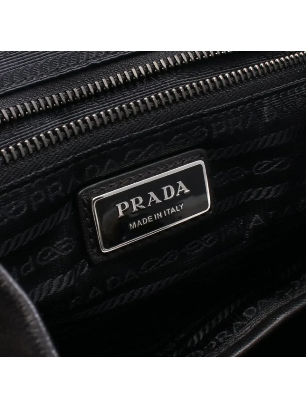 Prada Backpack Triangle Logo 2-Way Black Leather